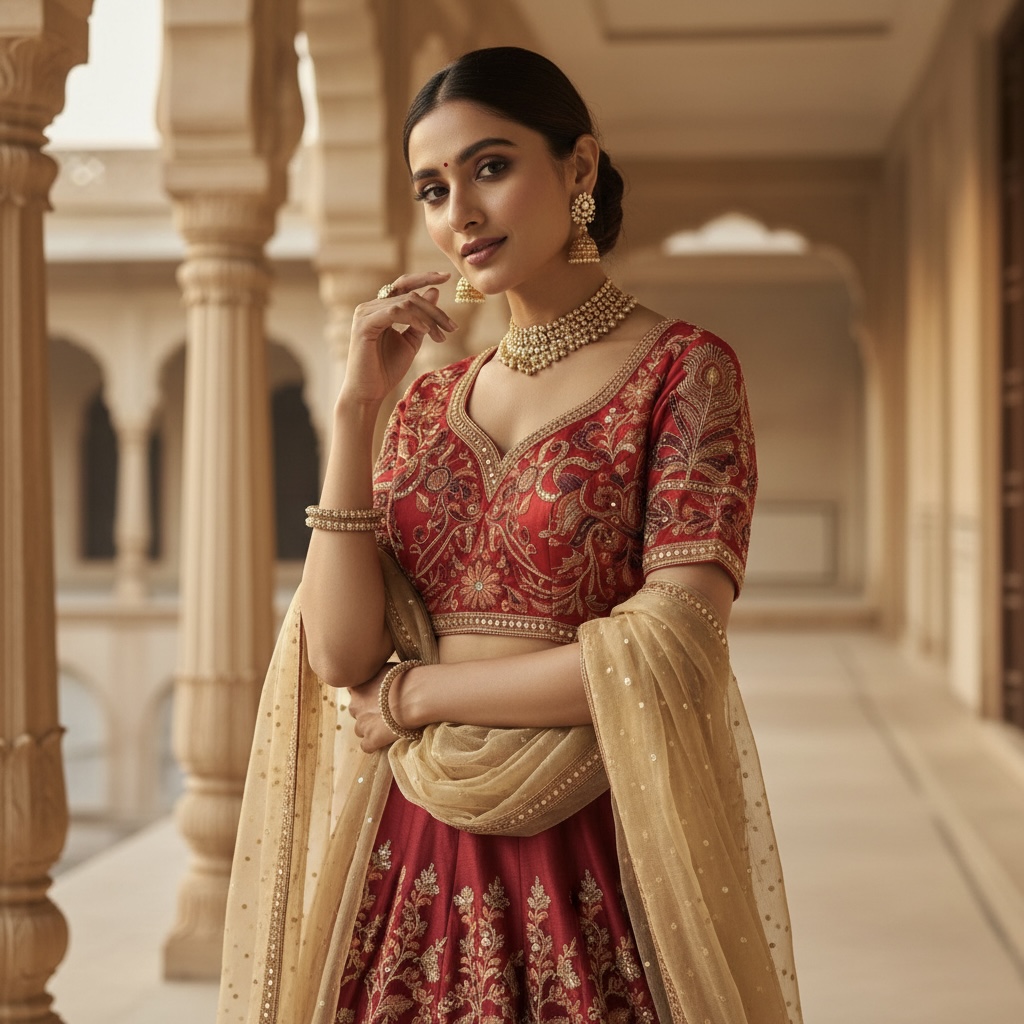 Best Embroidery Machine Work for Choli & Lehenga in Surat.